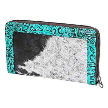 OHLAY KBG274 Coin Purse Embossed Hair-On Genuine Leather women bag western handbag purse